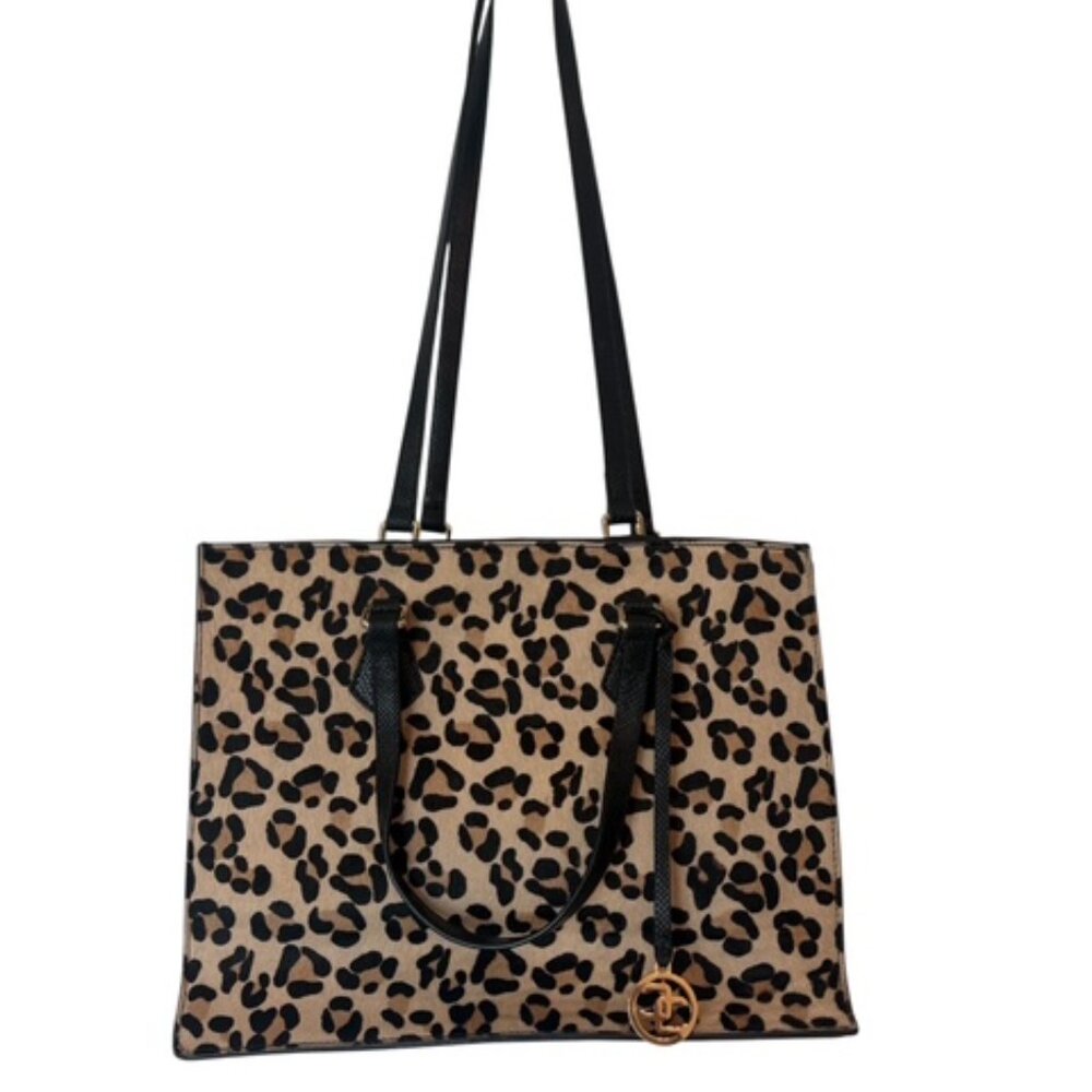 Chico's CC Logo Leopard Print handbag tote